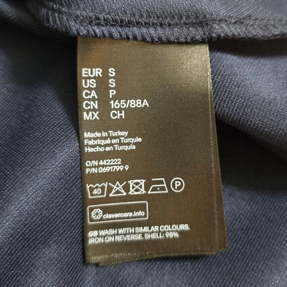 H&M Navy Jersey Crepe Cap Sleeve Lace Mini Dress Sz S - Picture 8 of 9